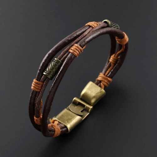 Bracciale uomo vera pelle - pelle, di